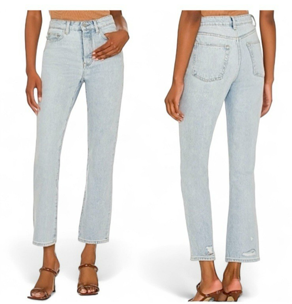 Lovers & Friends Reece Jeans Womens 27 High Rise Rigid Slim Straight Button Fly